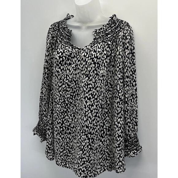 Talbots Black and White Plus Sized Blouse - Picture 3 of 7